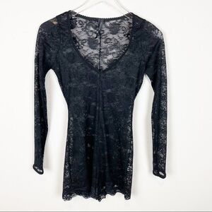NASTY GAL Black Lace Bodysuit size S NWOT